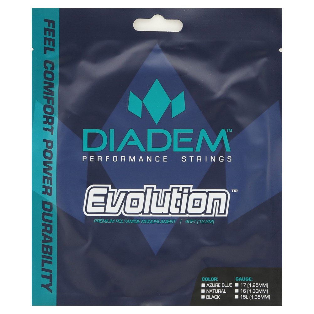 Diadem Evolution Badminton String Set - 17 Gauge (1.25mm) Azure Blue | Professional Performance for Tournament Play & Training Sessions