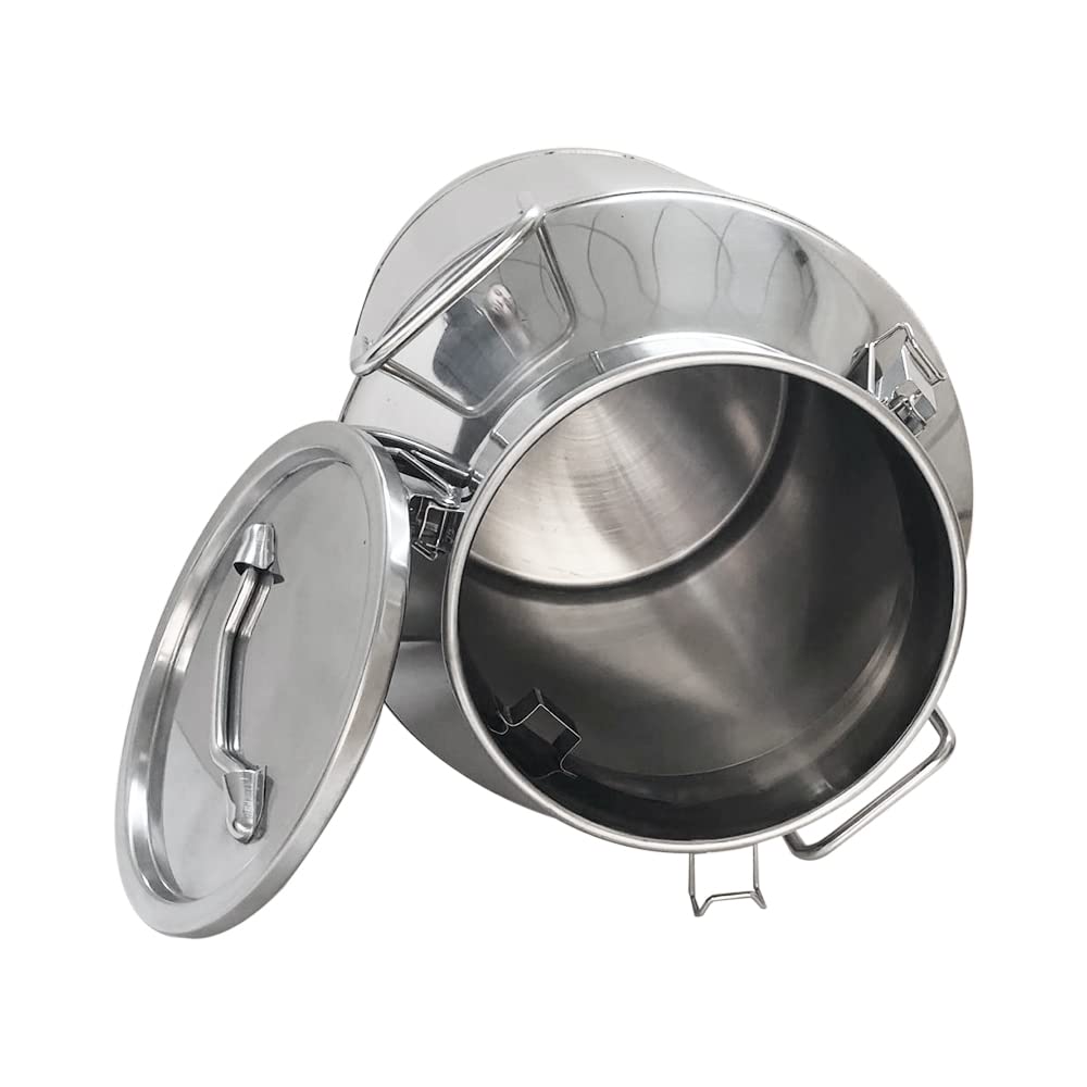 LOYALHEARTDY 15.85 Gallon (60L) Stainless Steel Milk Can & Wine Pail with Airtight Sealed Lid - Food Grade Storage Container for Milk Transport, Fermentation, Bulk Liquid Storage - Perfect for Dairy Farms, Wineries & Home Brewing
