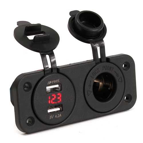 12V/24V Dual USB Car Charger with LED Voltmeter - Fast Charging for iPhone X, Samsung - Perfect for Road Trips & Travel Accessories