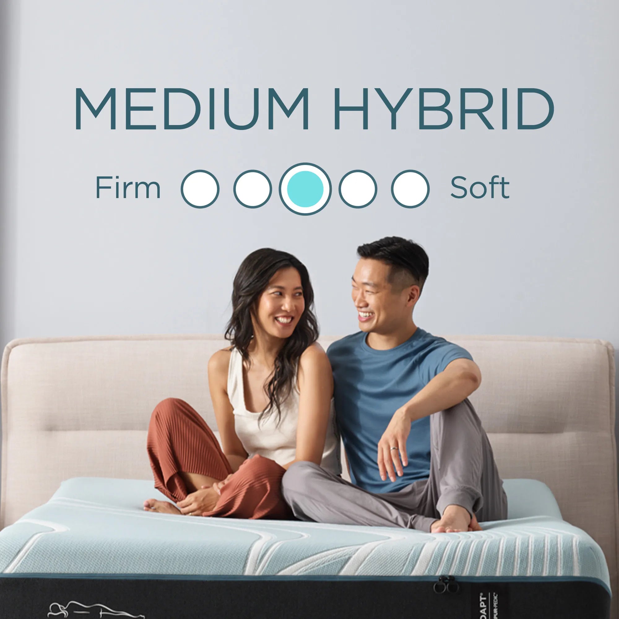 TEMPUR LuxeAdapt® Medium Hybrid Mattress - Premium Memory Foam & Spring Support for Back Pain Relief - Perfect for Side, Back & Stomach Sleepers - Ideal for Master Bedroom & Guest Room Use