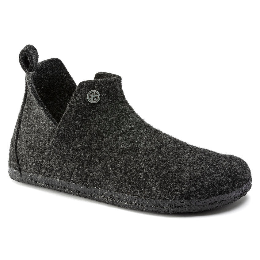 Birkenstock Andermatt Shearling Wool Felt Slippers for Women & Men - Cozy Indoor/Outdoor House Shoes - Warm Winter Home Comfort with Premium Wool Lining - Anthracite Grey