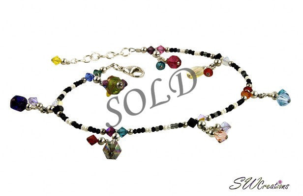 All Jazzed Up Color Splash Gypsy Charm Anklet - Bohemian Beaded Ankle Bracelet for Women | Perfect for Music Festivals, Beach Vacations & Summer Outfits