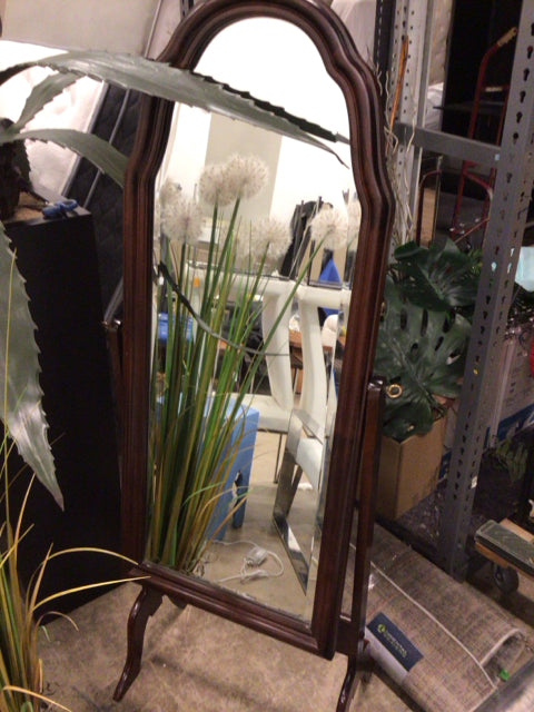 Vintage Dark Wood Full Length Freestanding Mirror - Elegant Floor Mirror for Bedroom, Living Room & Entryway Decor