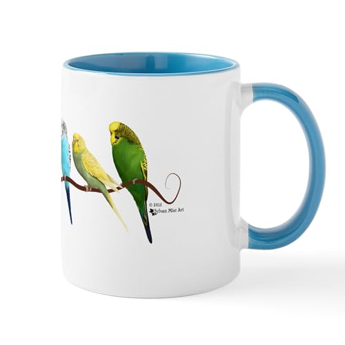 White/Blue Inside - Parakeets & Cockatiels Mugs