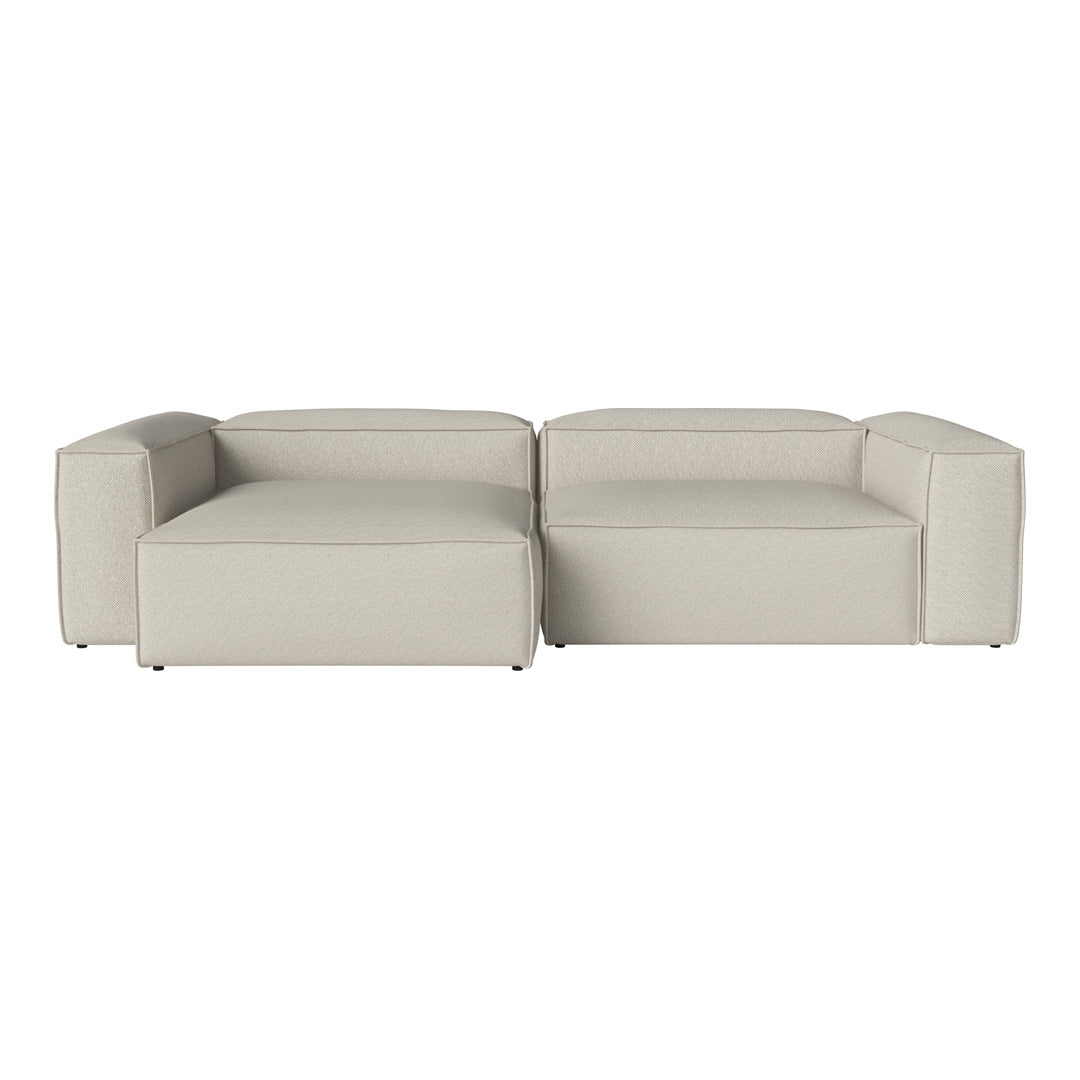 Cosima 2-Seater Sofa with Chaise Lounge - Modern Fabric Sectional Couch for Small Spaces, Living Room & Apartment Furniture (Gray) - Perfect for Relaxing, Entertaining & Small Space Living