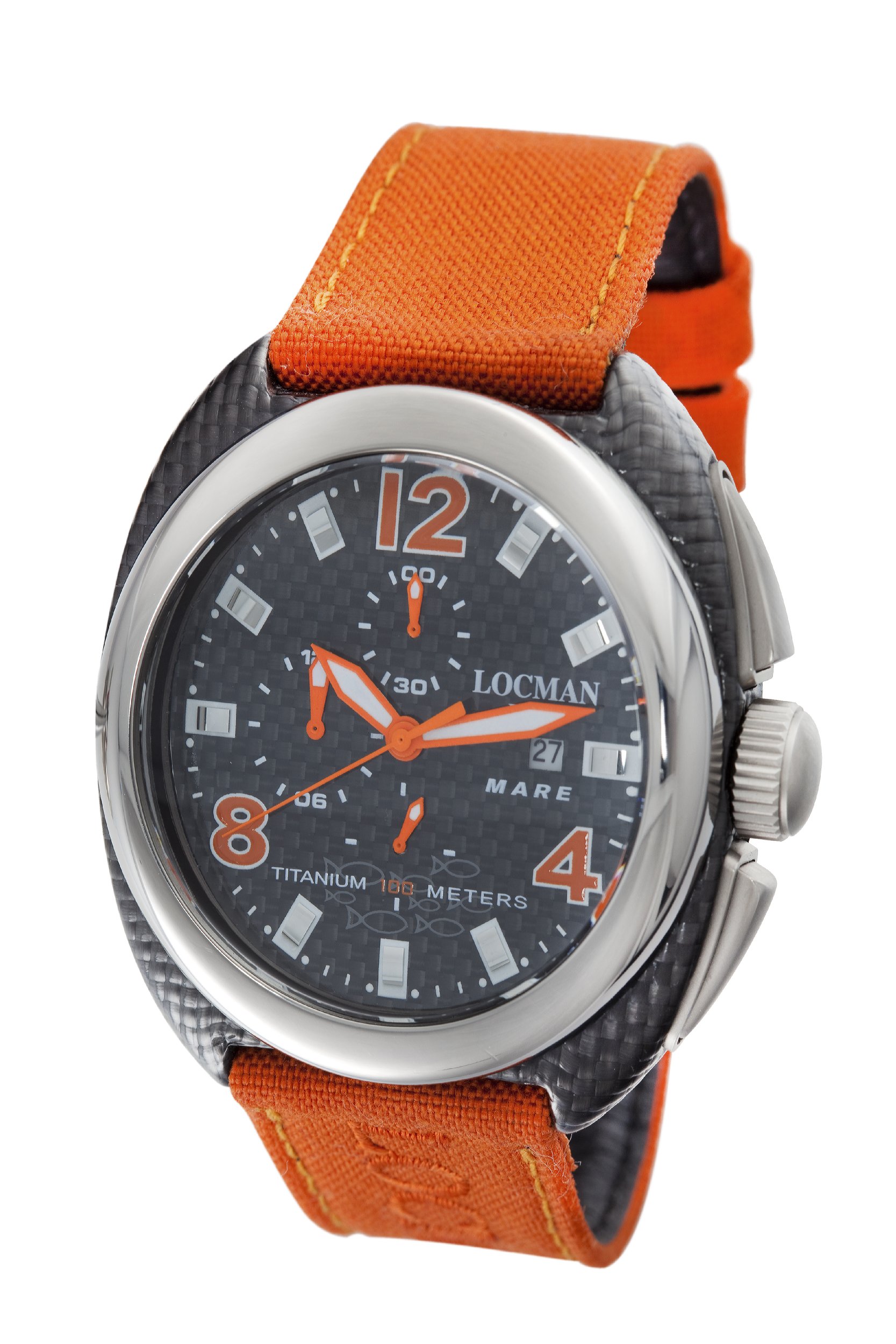 Locman Men's 134CRBOR Mare Collection Titanium Watch - Waterproof Luxury Dive Watch for Men, Stainless Steel Case with Blue Dial - Perfect for Swimming, Diving & Everyday Wear