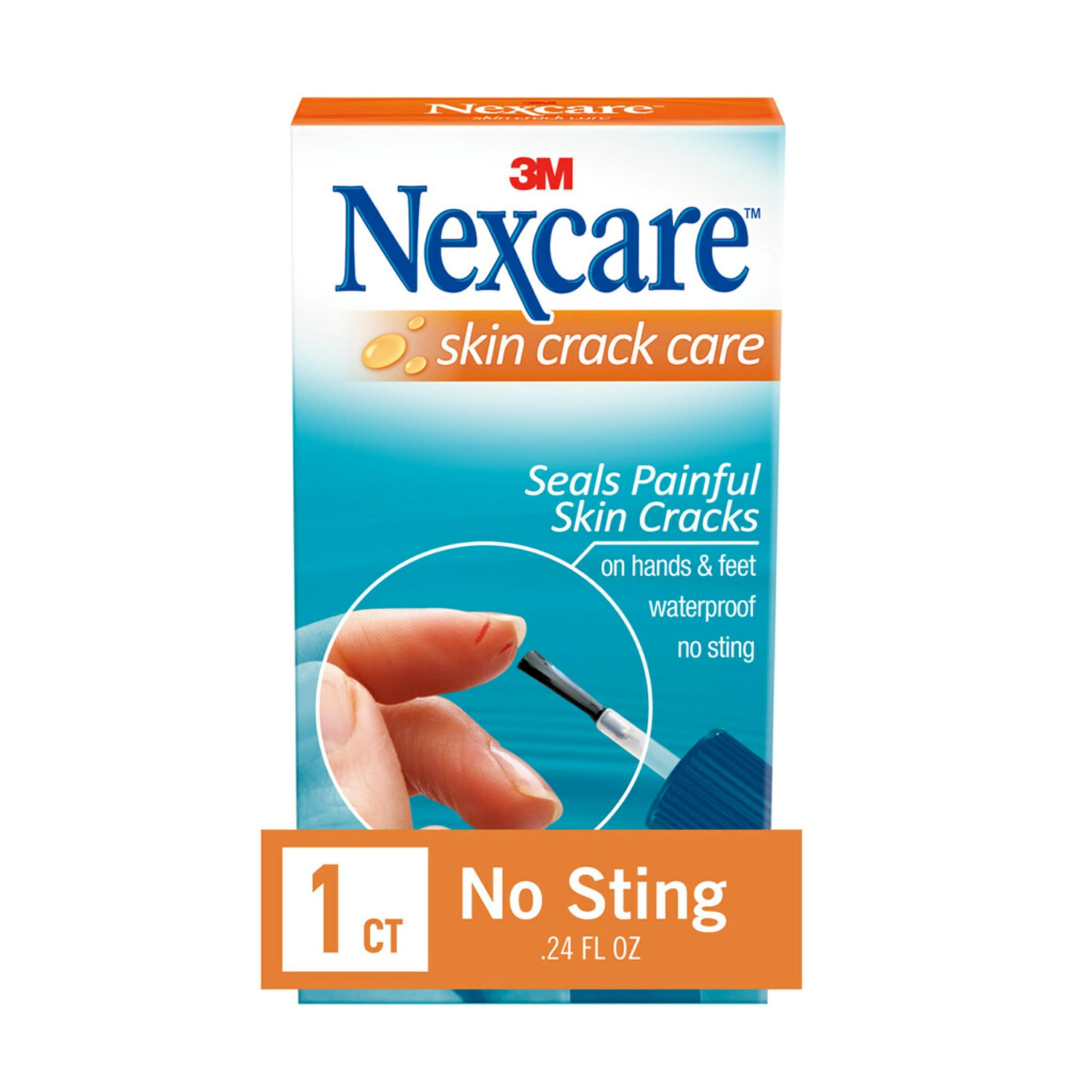 Nexcare Cracked Skin Treatment | Healing Ointment for Dry, Cracked Hands & Feet | First Aid Essential for Skin Repair | 0.24 fl oz Travel Size - Perfect for Winter Care, Hiking, and Emergency Kits