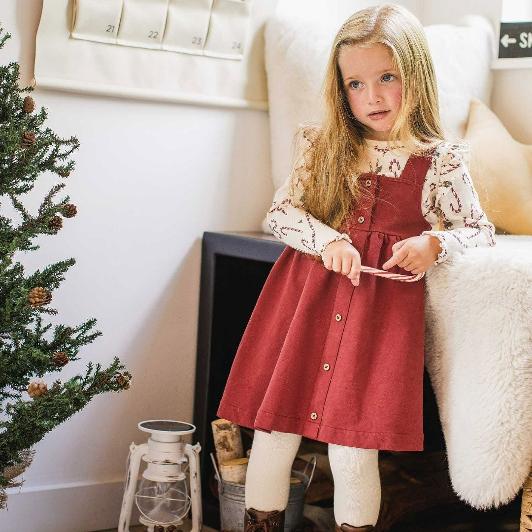 Elegant Dress Set - Dancing Candy Canes Redwood Outfit for Women | Perfect for Christmas Parties, Holiday Events & Festive Celebrations
