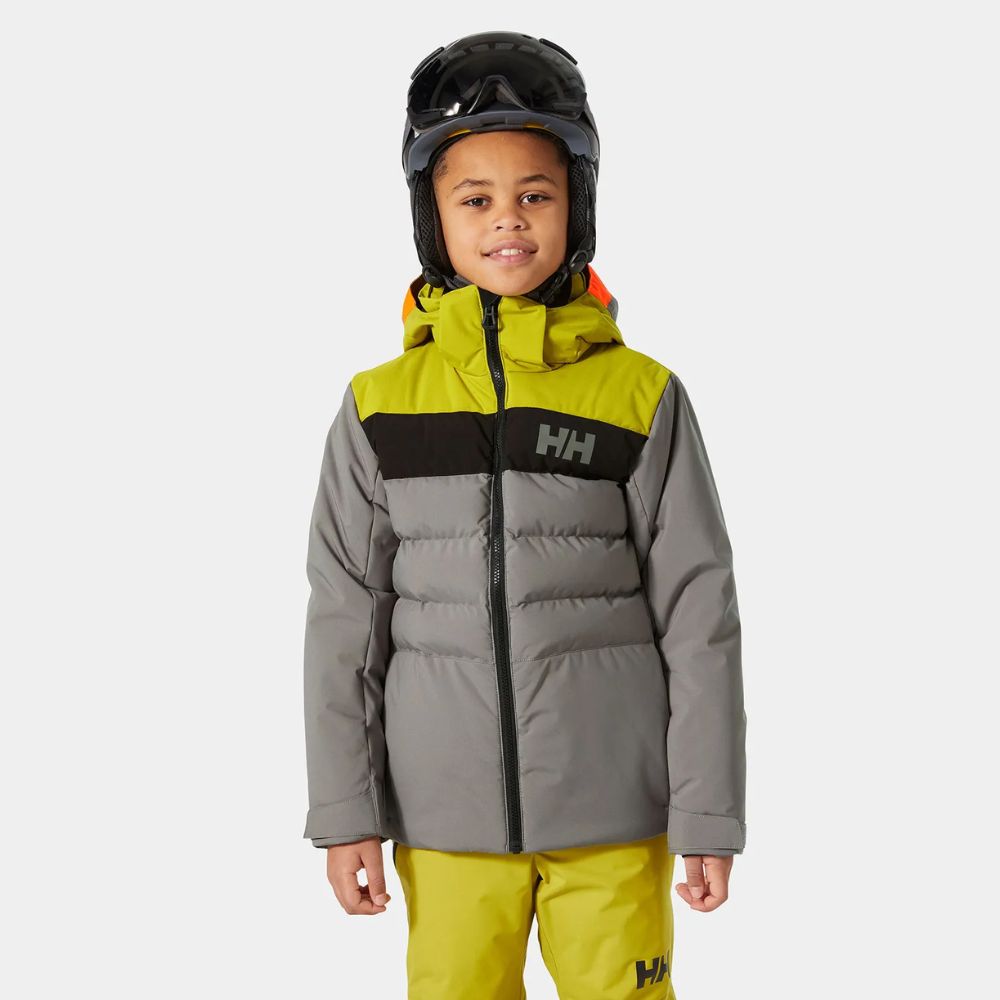 Helly Hansen Youth Boys Cyclone Ski Jacket - Waterproof Winter Jacket for Kids Snowboarding & Outdoor Activities | Concrete Grey