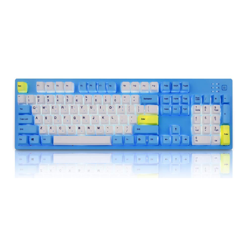 ABKO Hacker K990 V3 Skymoon Mechanical Gaming Keyboard - 45G Capacitive Non-Contact Switch, Cherry MX Compatible, White Backlit LED, Waterproof Design, 104 Key (English/Korean Layout) - Perfect for Esports, Office Work & Programming
