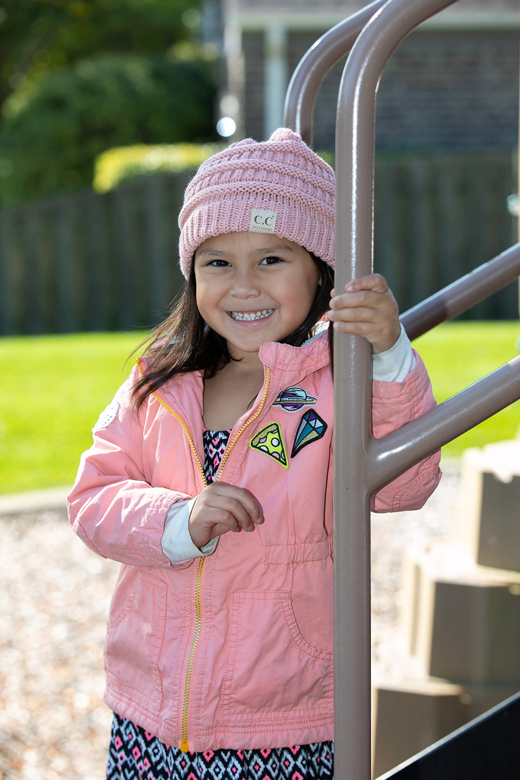 Funky Junque Exclusives Warm Winter Knit Skull Cap Hat for Toddlers & Kids - Cozy Beanie for Cold Weather, Outdoor Play & Family Photos