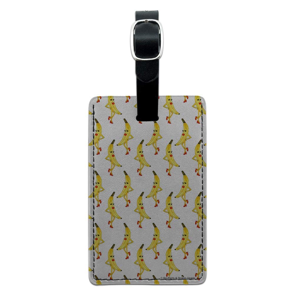 Miss Banana Rectangle Leather Luggage Tag - Durable Carry-On ID Tag for Suitcases & Travel Bags | Perfect for Airports, Business Trips & Vacation Travel Accessories