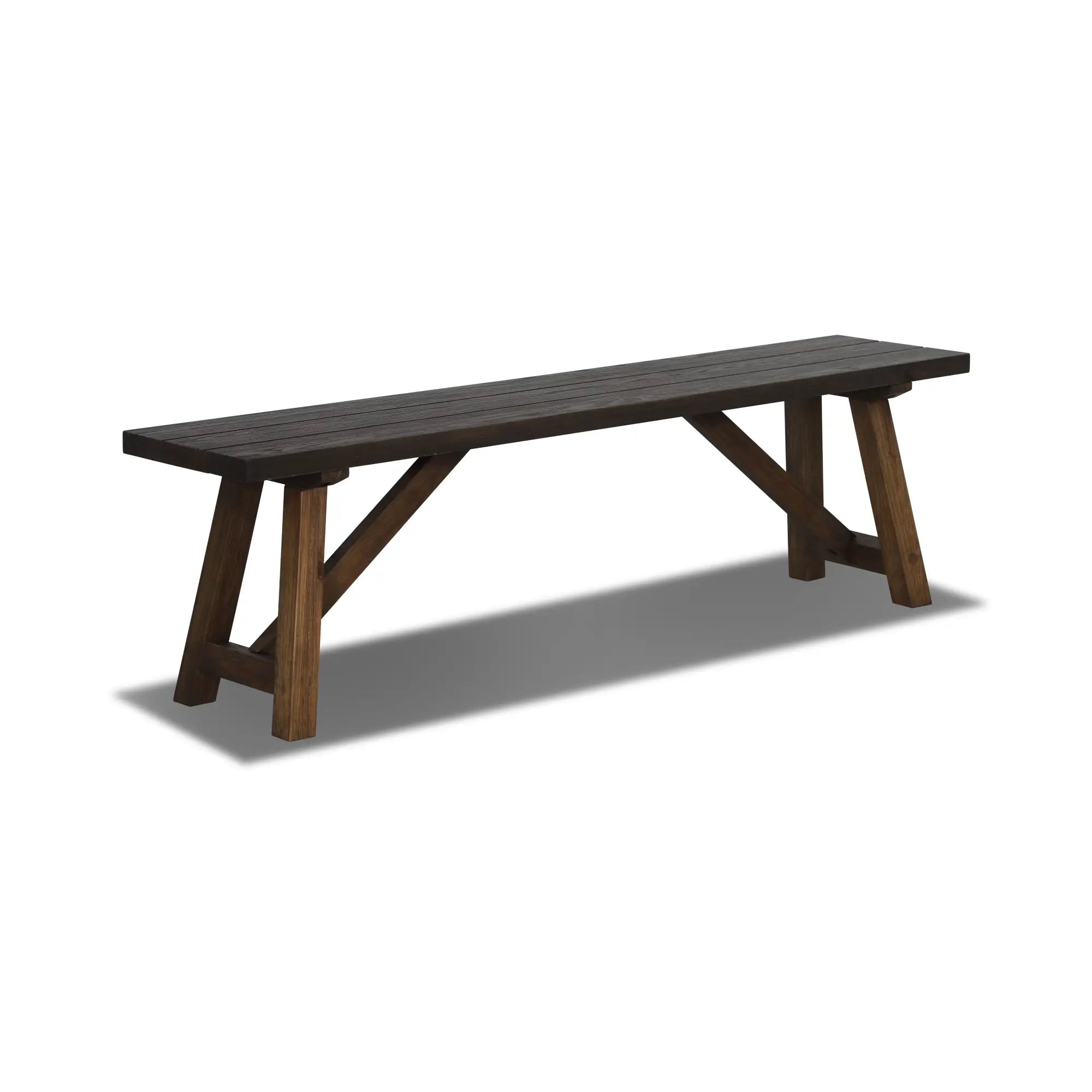 Solid Wood Bench - Cascais Style Handcrafted Wooden Bench for Patio, Garden, or Entryway - Durable & Weather-Resistant Outdoor Seating