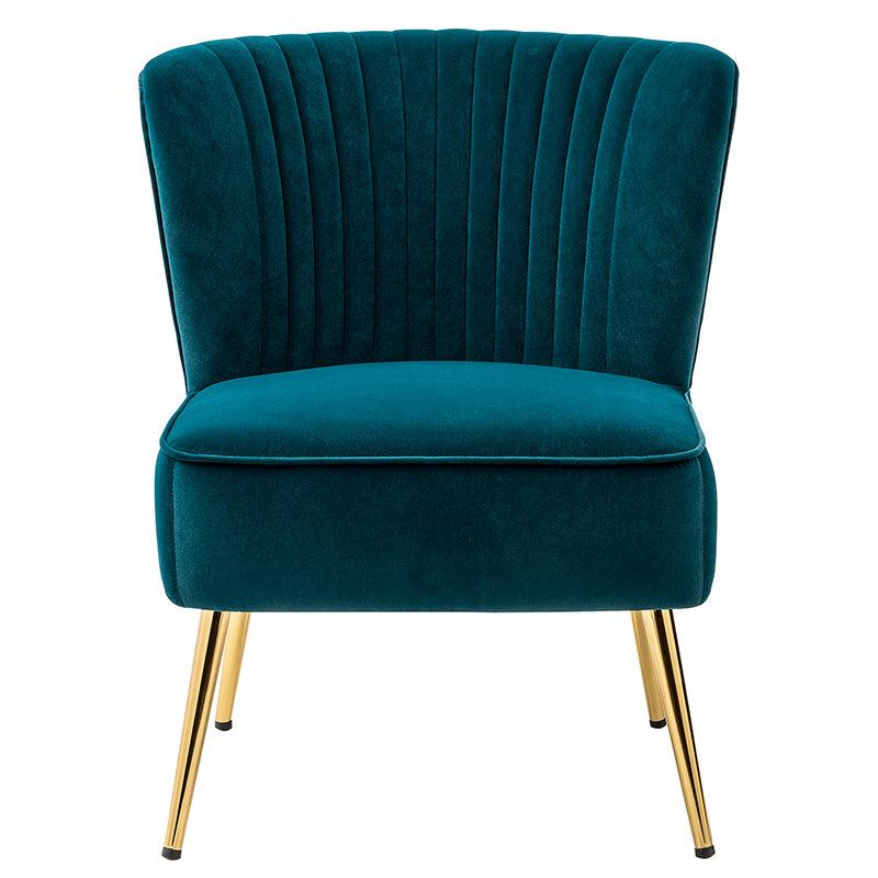 Lola Velvet Side Chair - Modern Upholstered Accent Chair for Living Room, Bedroom & Office - Soft Velvet Fabric with Sturdy Wooden Legs - Perfect for Dining, Lounge & Home Decor