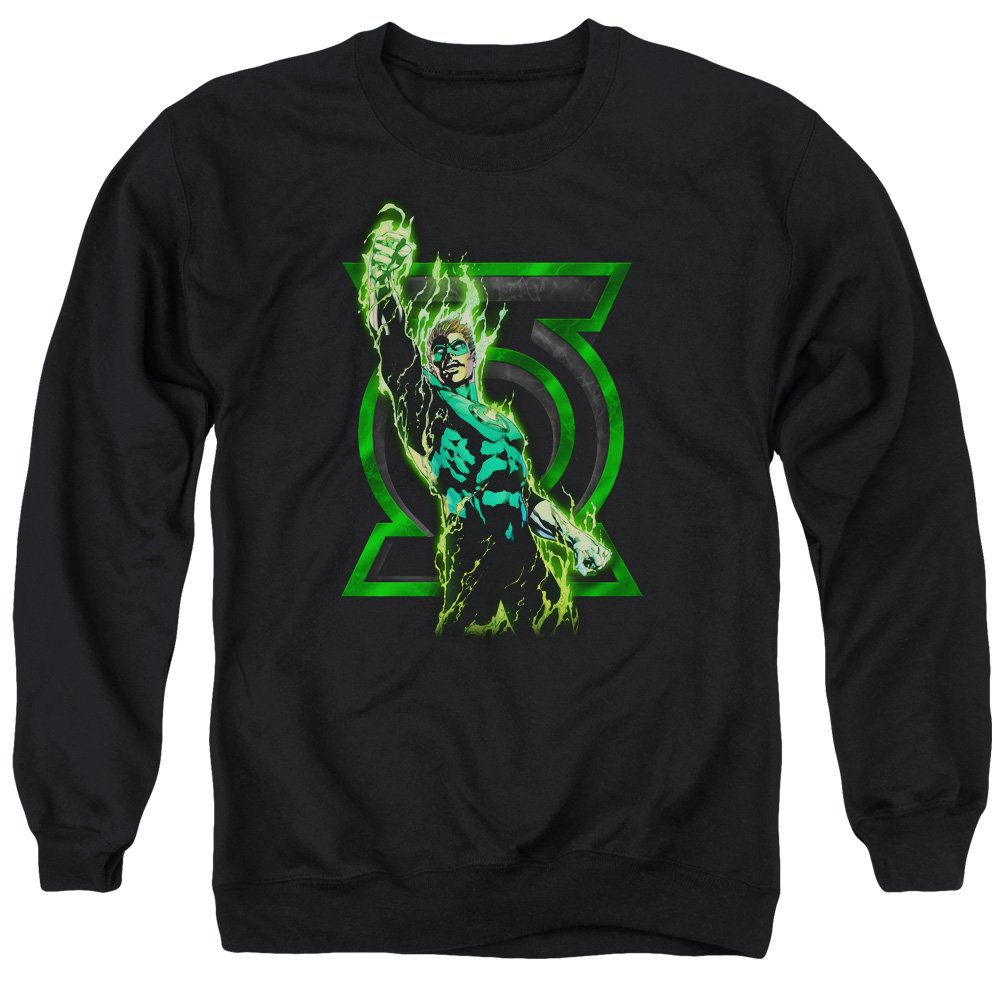Green Lantern Fully Charged Unisex Crewneck Sweatshirt for Men & Women - Comfortable Cotton Pullover for Casual Wear, Cosplay & Superhero Fans