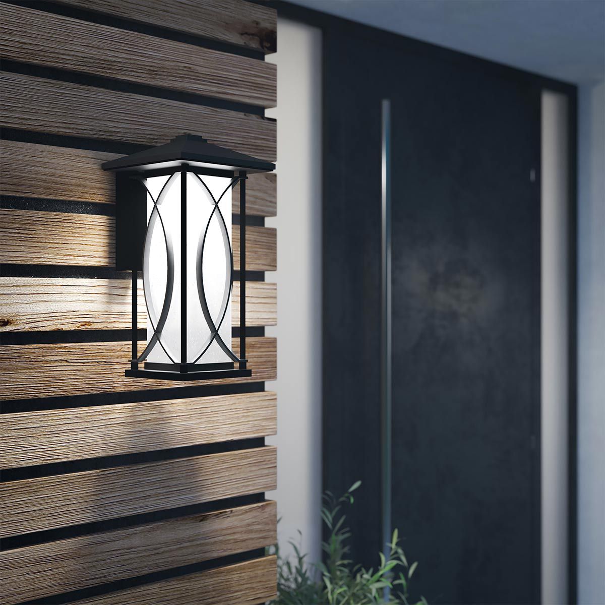 Ashbern 1 Light Small/Medium/Large Outdoor Wall Lantern - Textured Black Finish, E27 Socket, IP44 Waterproof - Perfect for Porch, Patio, Garden & Exterior Wall Lighting