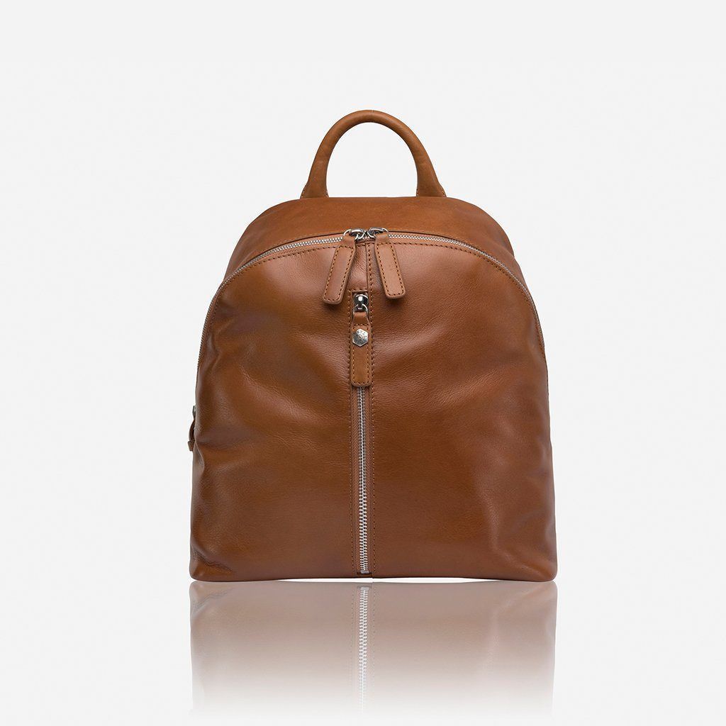 Jekyll & Hide Osaka Casual Women's Zip Top Backpack 35cm Tan - Stylish Everyday Purse for Work, School & Travel