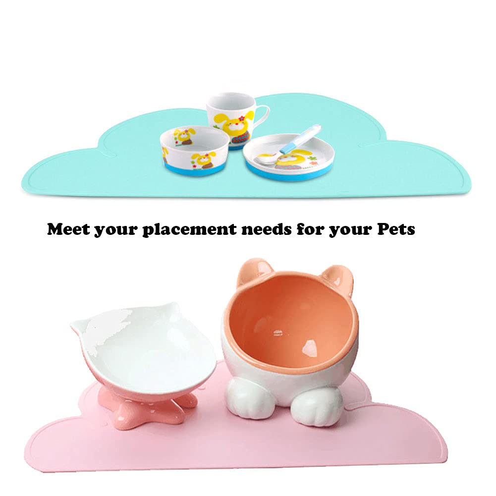 Premium Silicone Pet Feeding Mat for Dogs & Cats - Non-Slip Waterproof Food Tray with Raised Edges - Easy Clean Placemat for Messy Eaters (Purple) | Perfect for Indoor/Outdoor Use, Kitchen Floor Protection & Travel Feeding