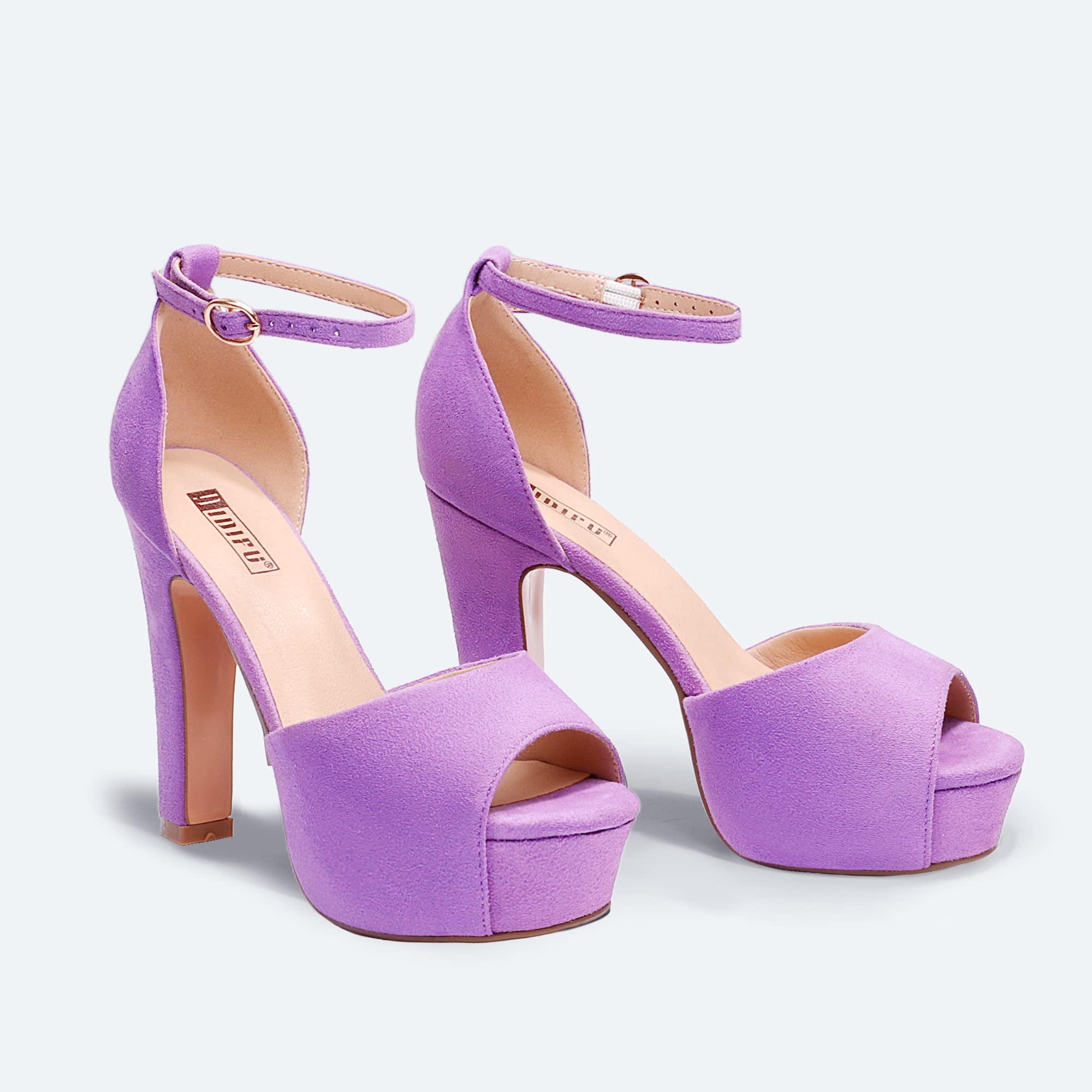 IDIFU Women's Platform Chunky High Heel Sandals - Peep Toe Ankle Strap Dress Shoes for Wedding, Party, Evening Wear | Bride & Prom Comfortable Heels for Women
