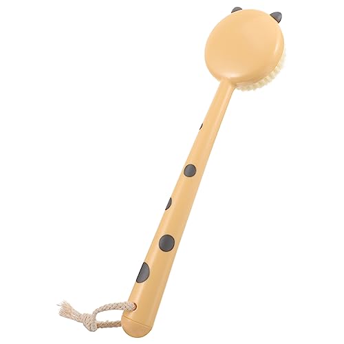 EXCLUZO Bamboo Body Brush with Handle - Exfoliating Bath Brush for Dry Skin & Cellulite, Long Wooden Bristle Scrubber for Shower, Spa & Self-Care Routine