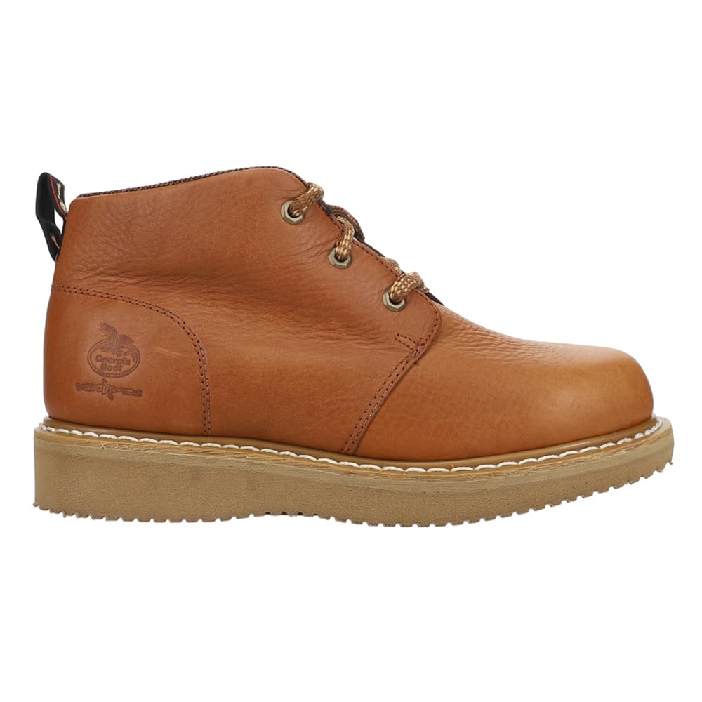 Georgia Boot Men's Chukka Work Boot - Durable Leather Safety Shoes for Construction & Outdoor Work - Comfortable Slip-Resistant Work Boots for Men