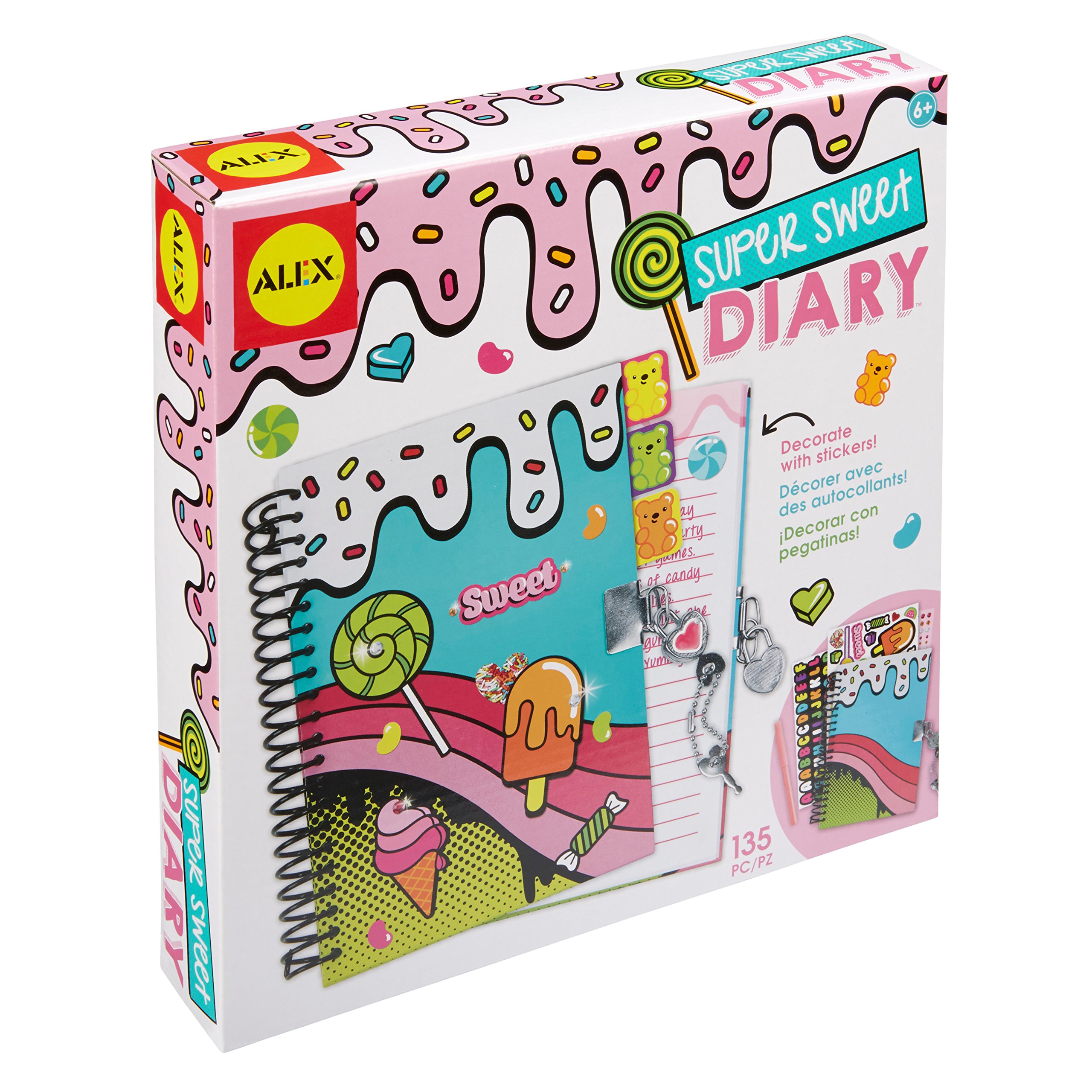 ALEX Toys Craft Super Sweet Diary - DIY Journal for Girls, Creative Writing & Scrapbooking Kit - Perfect for Birthday Gifts, School Projects & Memory Keeping