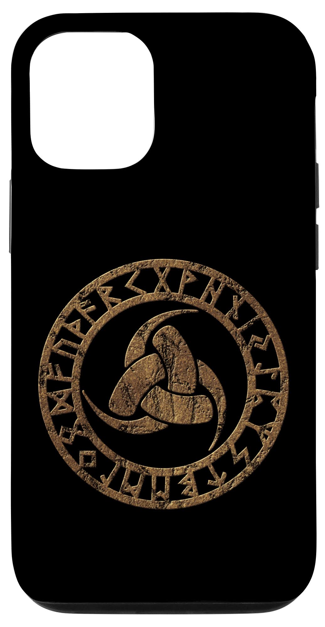iPhone 12/12 Pro Case with Triple Horn of Odin - Viking Runes & Celtic Symbol Design - Nordic Mythology Thor Loki Phone Cover - Perfect for Viking Enthusiasts & Mythology Lovers