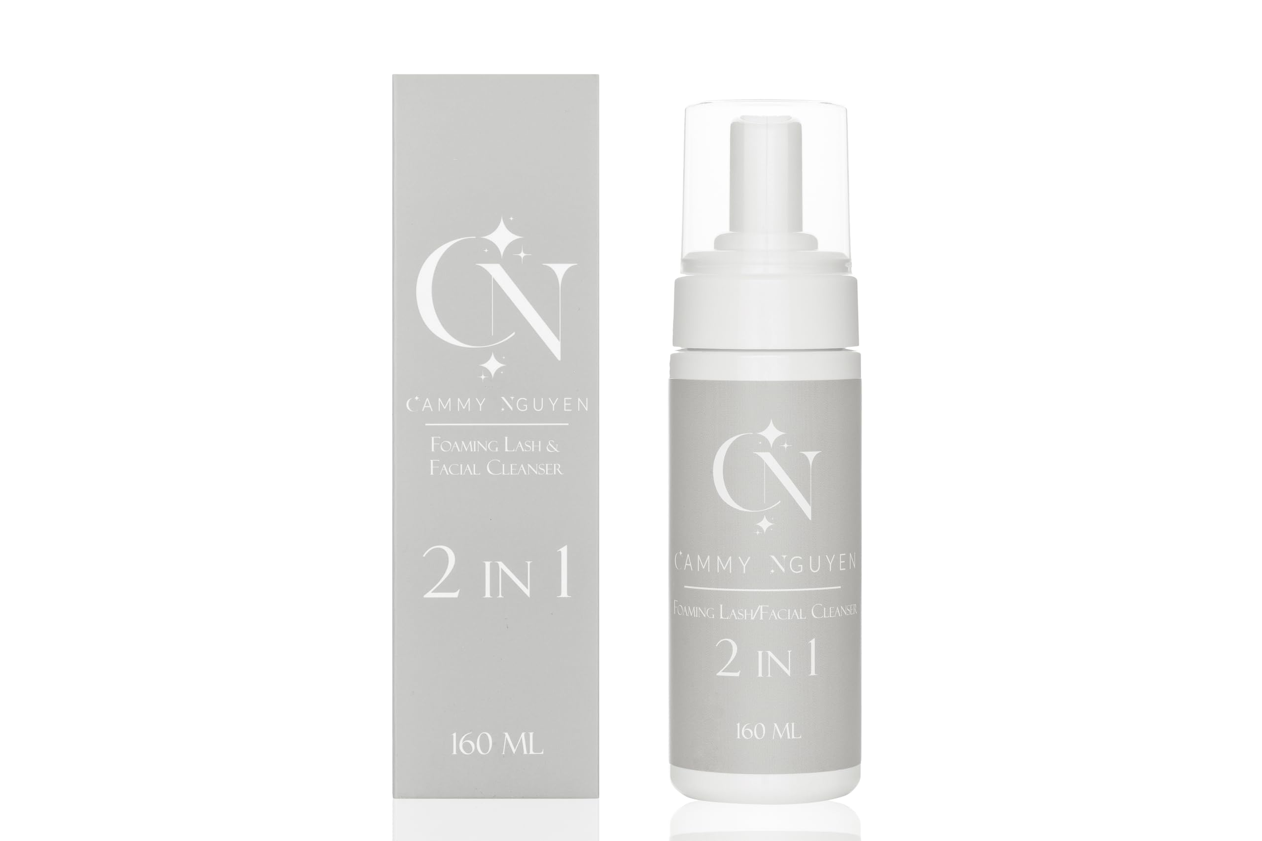 2-in-1 Foaming Lash & Facial Cleanser | Eyelash Shampoo & Face Wash | Gentle Makeup Remover for Sensitive Skin | Perfect for Daily Lash & Face Cleansing Routine