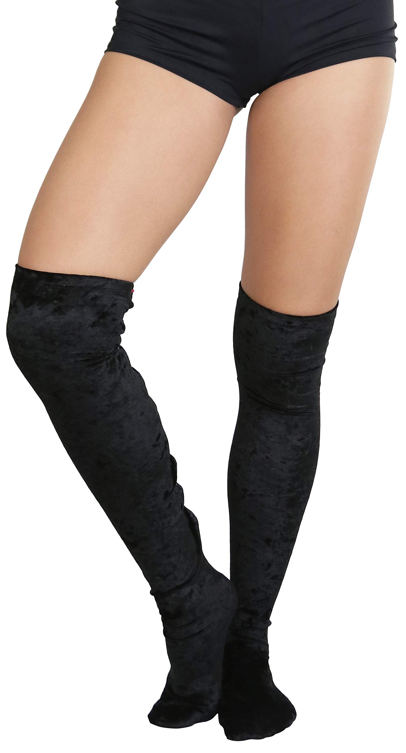ToBeInStyle Women's Opaque Thigh High Stockings with Lace-Up Backseam - Sexy Unlaced Design for Fashion, Cosplay & Special Occasions