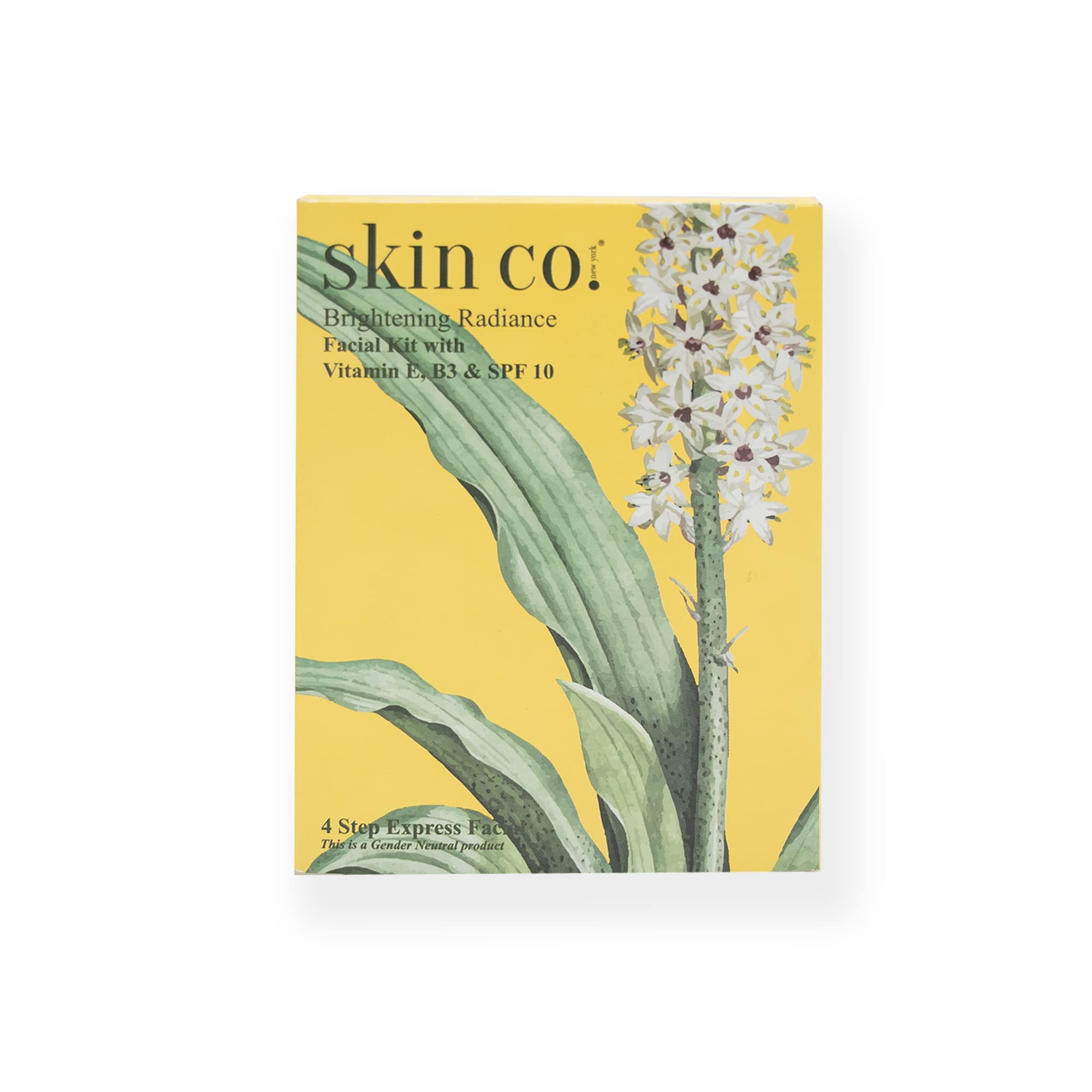 Skin Co Brightening Radiance Facial Kit with Vitamin E, B3 & SPF 10 | 4-Step Express Facial for All Skin Types | 40ml | Perfect for Daily Skincare & Travel