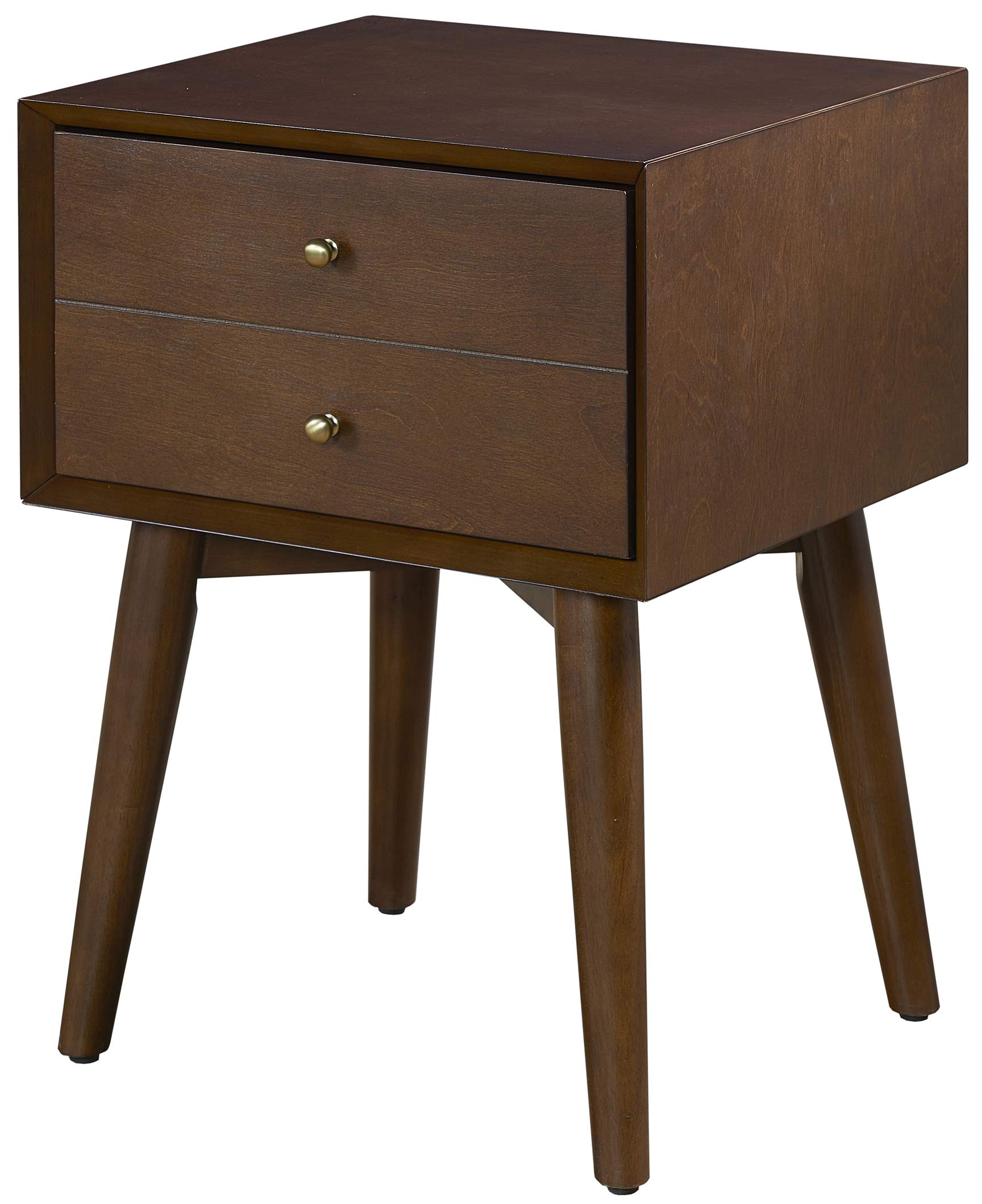 Crosley Furniture Landon Nightstand Side Table with Drawer - Solid Mahogany Wood Bedside Table for Bedroom, Living Room & Office Use
