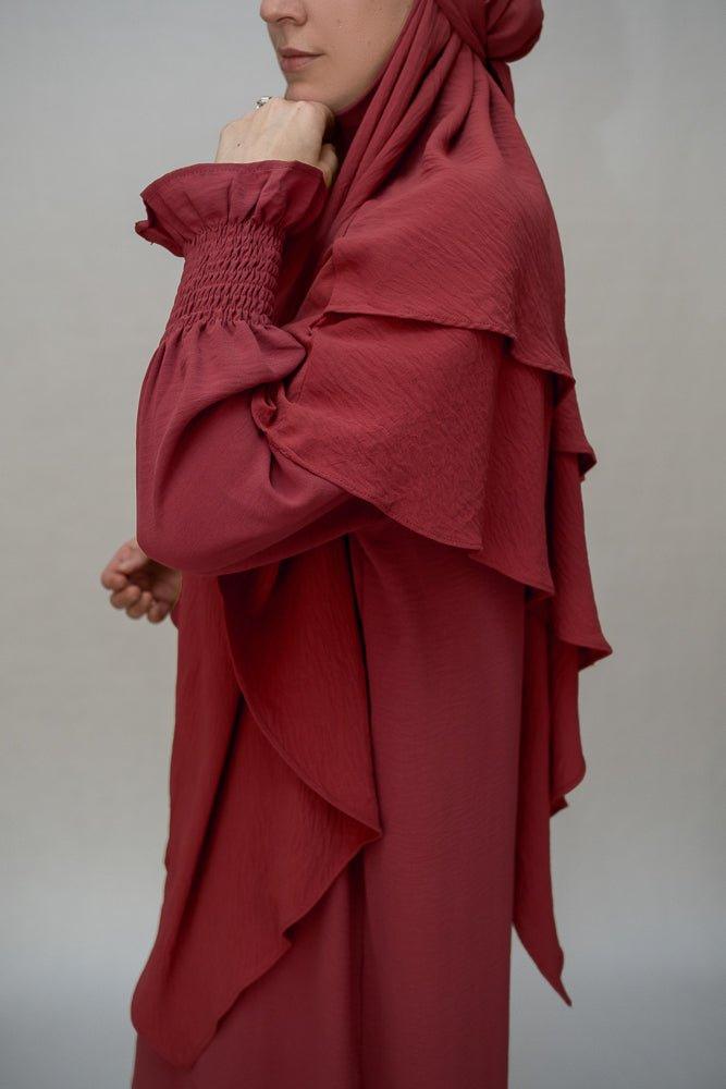 Elegant Maroon Non-Wrinkle Maxi Dress with Pockets - Perfect for Summer Vacations, Beach Weddings & Casual Outings