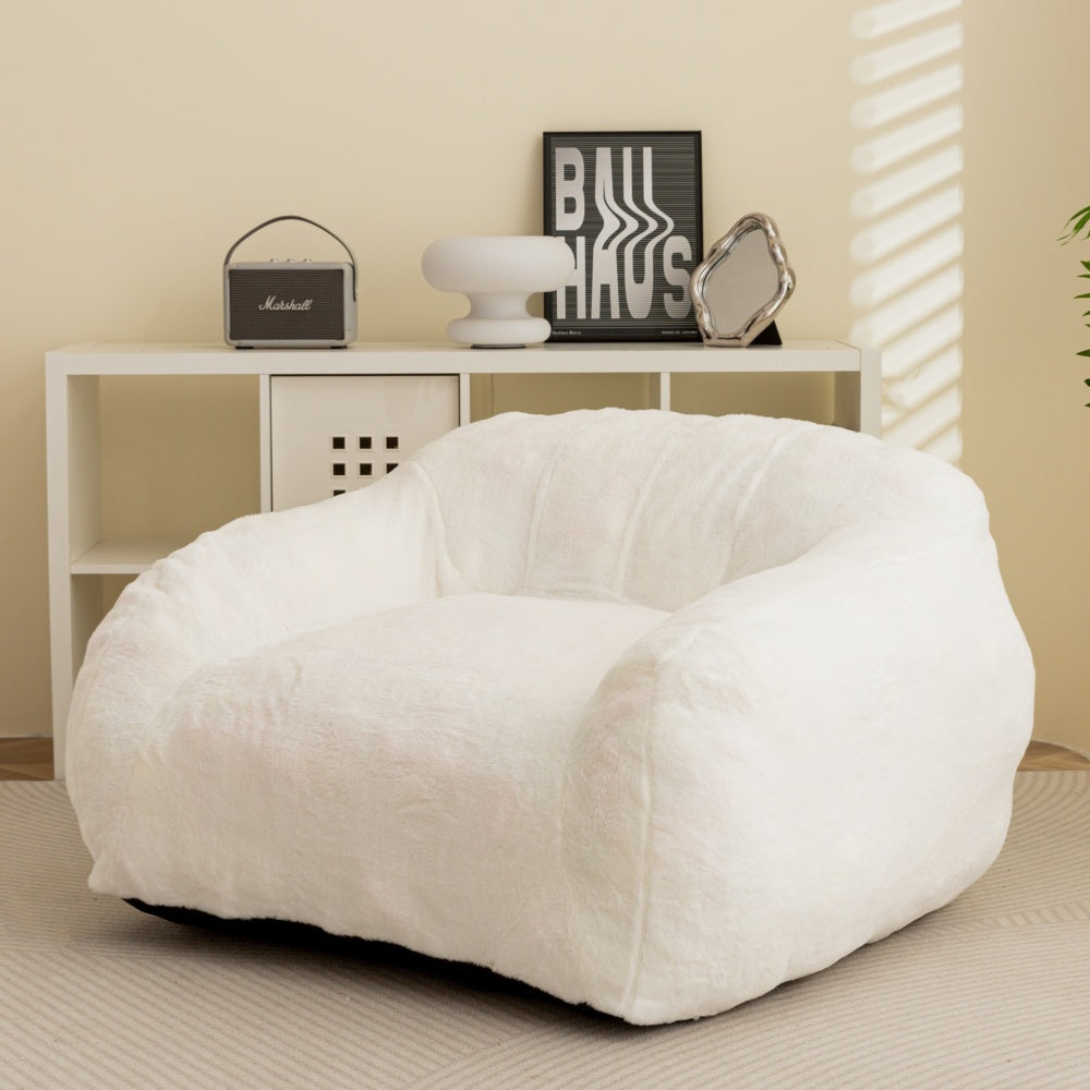 MAXYOYO Oversized Bean Bag Chair with Armrests - Extra Large Comfortable Gaming Lounger, Reading Sofa for Adults & Teens - Soft Beige Fabric - Perfect for Living Room, Bedroom, Dorm or Game Room Relaxation