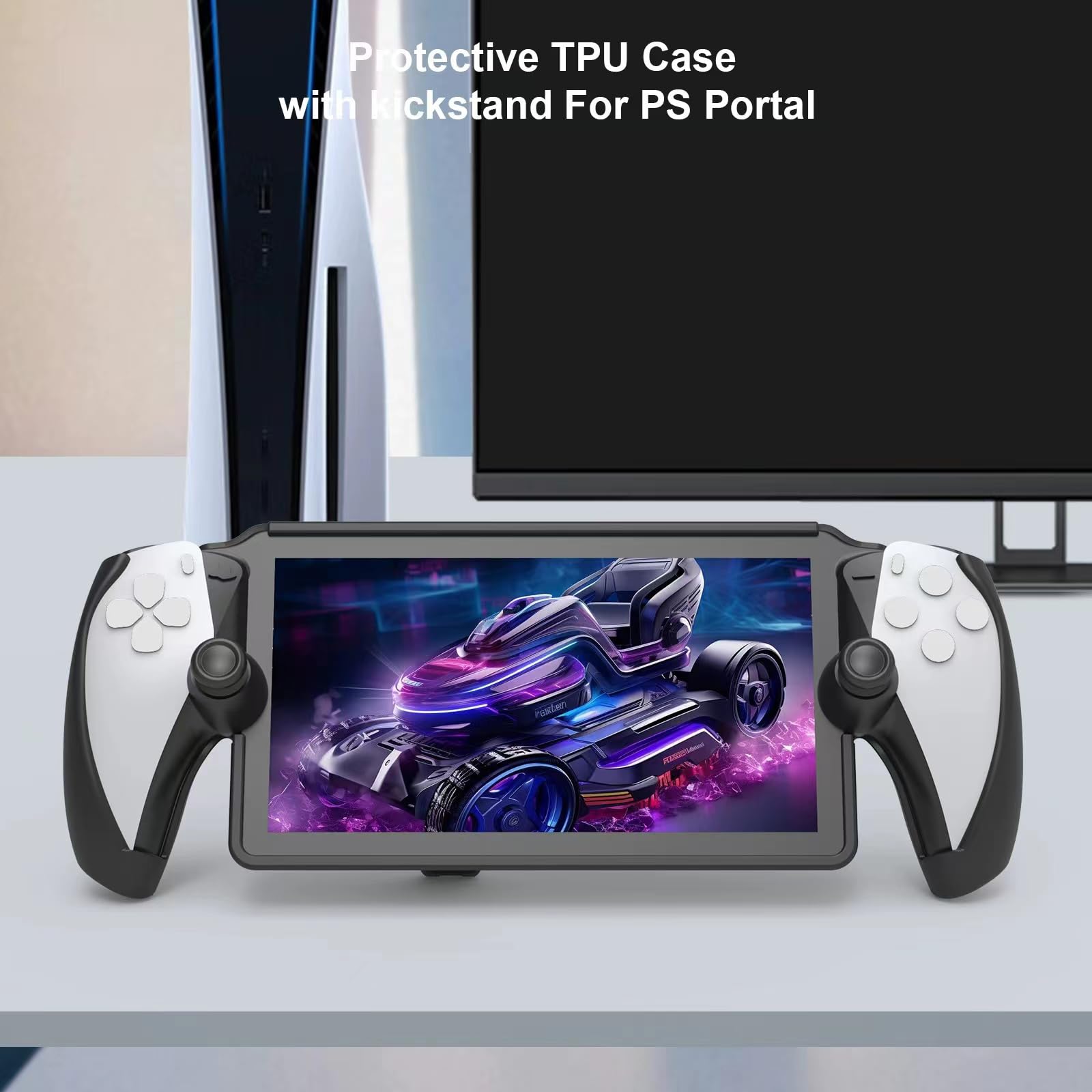 Premium PS5 Portal Remote Player Protective Case - Stylish & Comfortable with Built-in Kickstand (Black) | Perfect for Gaming On-The-Go & Travel Protection