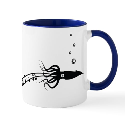 White/Navy Inside - Musical Squid Mug