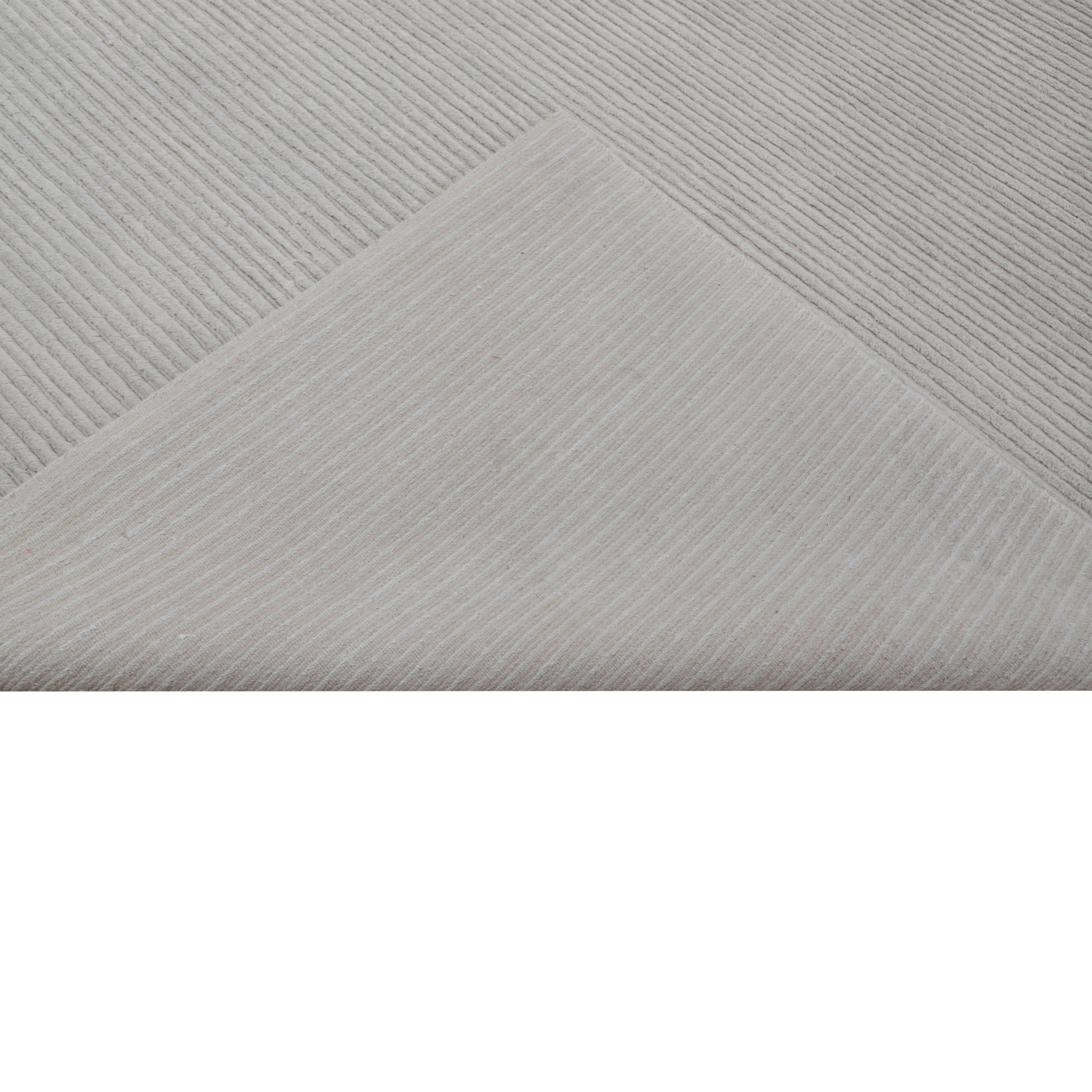 Luxury Beige Textured Cashmere Wool Rug - 11'2