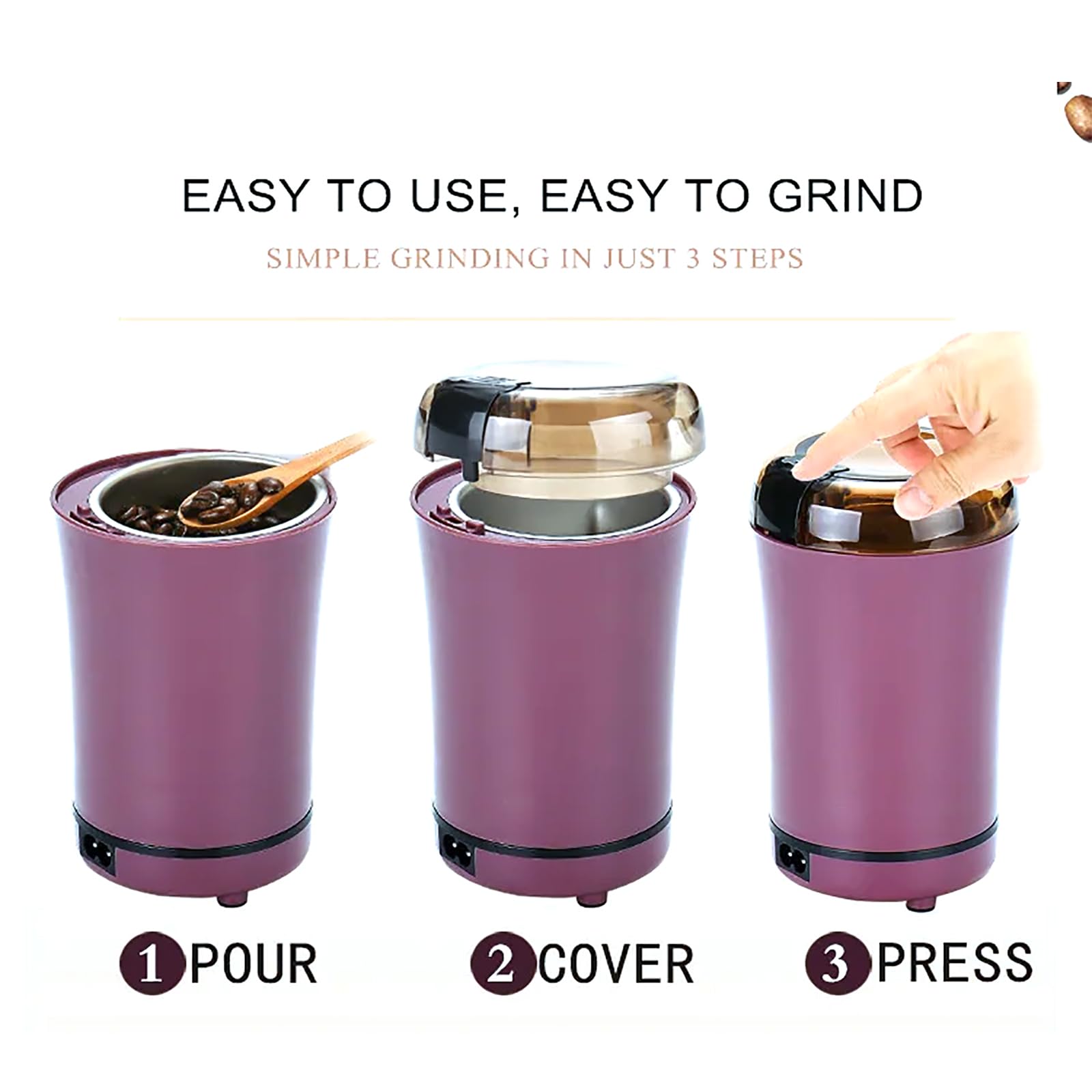 ERICAT Mini Peanut Butter Maker Machine - 150W Powerful Motor Portable Peanut Grinder with Transparent Cover & Cleaning Brush - Quiet Efficient Nut Butter Processor for Home Kitchen - Perfect for Smoothies, Baking & Healthy Snacks