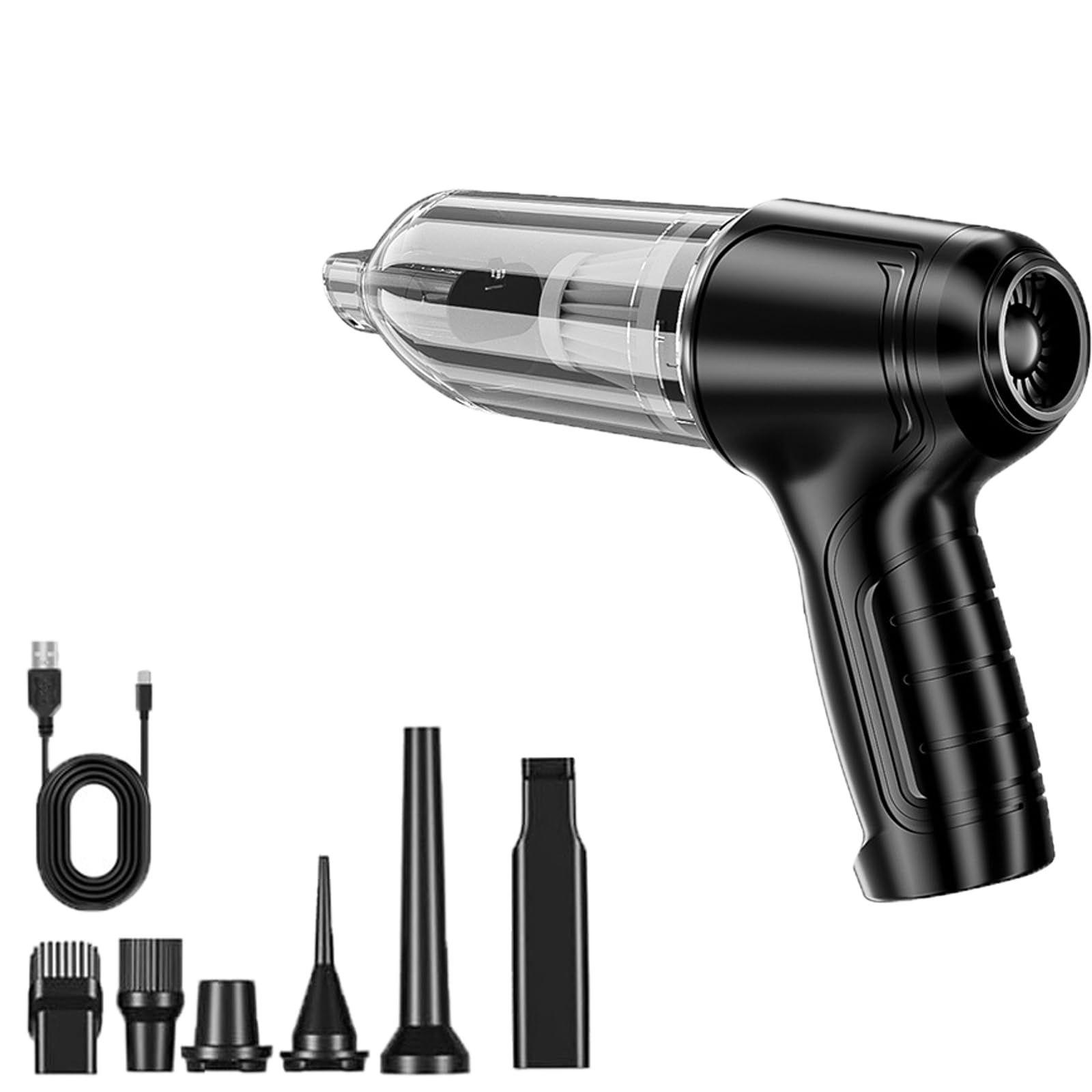 Portable Cordless Car Vacuum Cleaner - High Power Rechargeable Mini Vac for Home & Auto Detailing | Perfect for Cars, Trucks, RV, Boats & Pet Hair Removal (Black)
