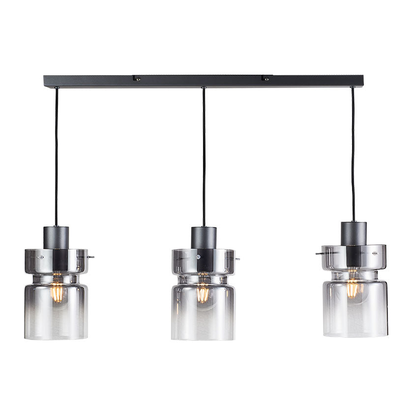 Brando 3Lt Modern Kitchen Pendant Light with Smoked Glass Shade - Energy Efficient LED Lighting for Dining Room, Island & Countertop - Limited Time Promotional Offers