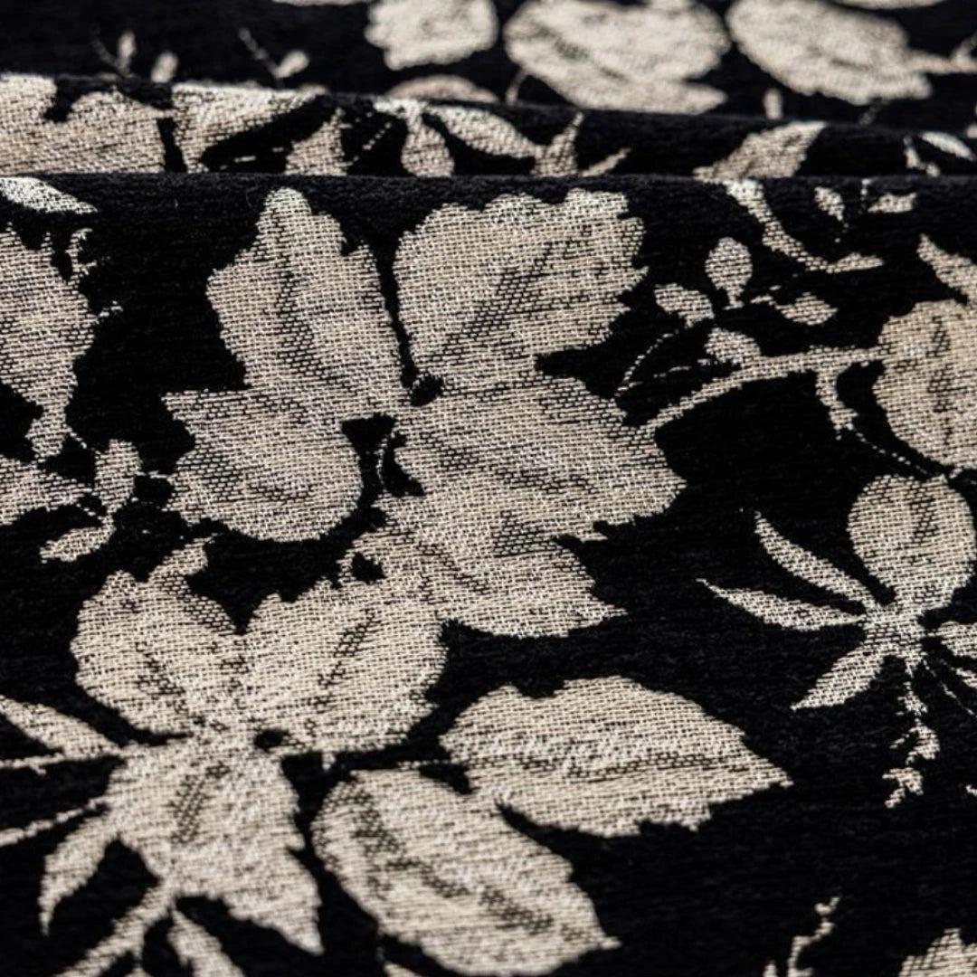 Helen Vintage French Jacquard Floral Blackout Curtains - Elegant Custom Window Treatments for Living Room & Bedroom