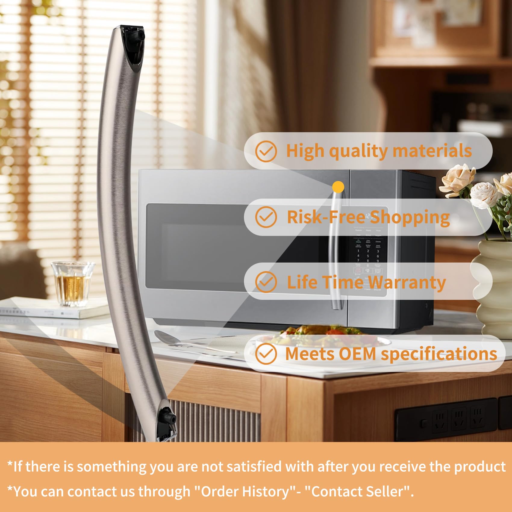 Upgraded DE94-04313F Microwave Door Handle Replacement - Compatible with Samsung ME16A4021AS & ME17R7011ES Microwave Ovens - Includes 2 Screws - Easy DIY Repair for Broken Microwave Door Handles - Perfect for Home Kitchen Appliance Maintenance