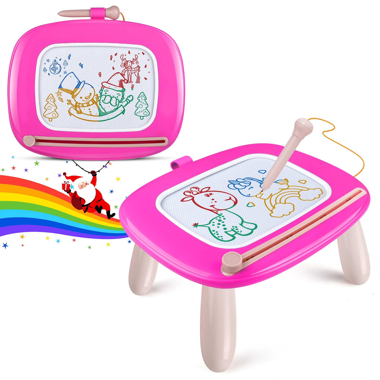 Magnetic Drawing Board for Toddlers 1-3 Years - Smasiagon Doodle Board with Stylus for Kids, Early Learning Writing & Sketch Pad Toy - Perfect Birthday, Easter & Valentine's Day Gift for Boys & Girls (Deep Pink) | Fun Educational Toy for Home, Travel & Classroom Activities