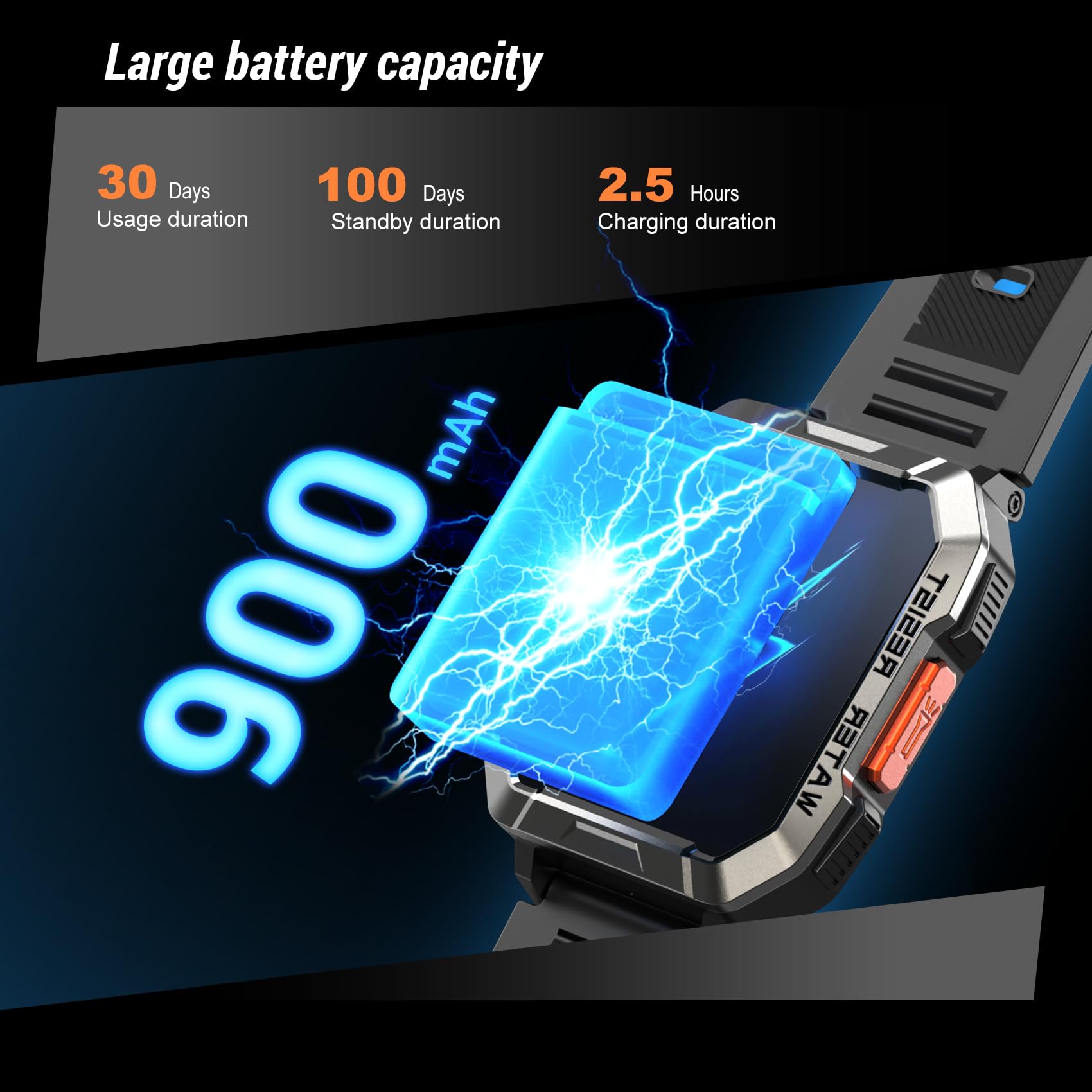 Military Smart Watch for Men - Answer/Make Calls, 2.01