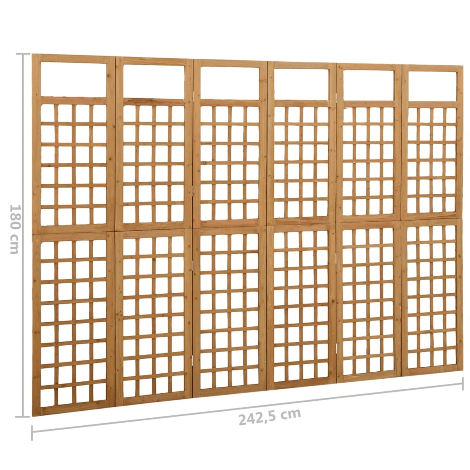 Premium Mogou 6-Panel Wooden Room Divider Screen - 95.5