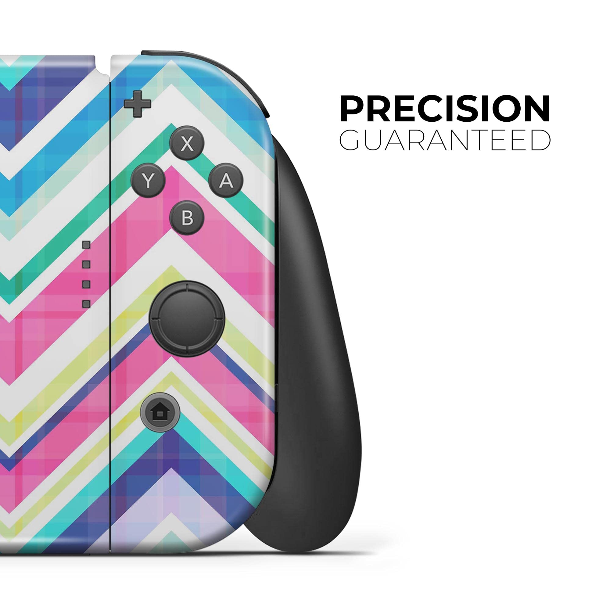Nintendo Switch Pro Controller Skin - Scratch-Resistant Removable Vinyl Wrap Cover with Vibrant Pink & Blue Chevron Pattern - Perfect for Gaming Protection & Customization - Ideal for Nintendo Switch Pro Controller Owners & Gamers
