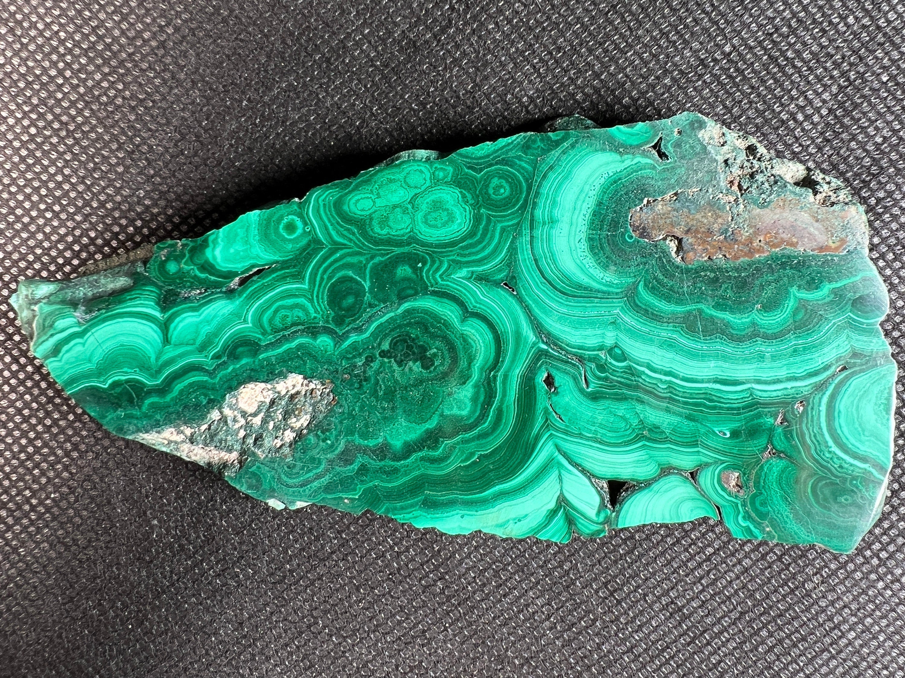 Natural Malachite Crystal Slab - Polished Green Malachite Stone for Jewelry Making, Unique Spiritual Gift, Home & Office Decor (50411) - Perfect for Meditation, Healing Crystals Collection & Feng Shui Decorations