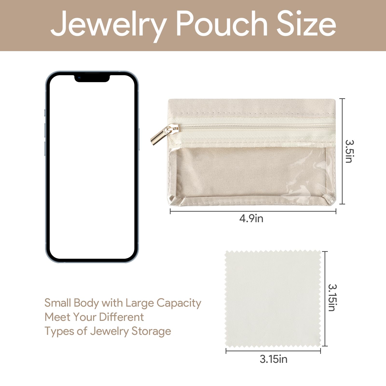 12-Piece Travel Jewelry Organizer Set - Transparent Jewelry Pouches with Silver Polishing Cloth for Women | Compact Jewelry Storage for Necklaces, Rings & Earrings | Perfect for Travel, Home Organization & Gift Giving