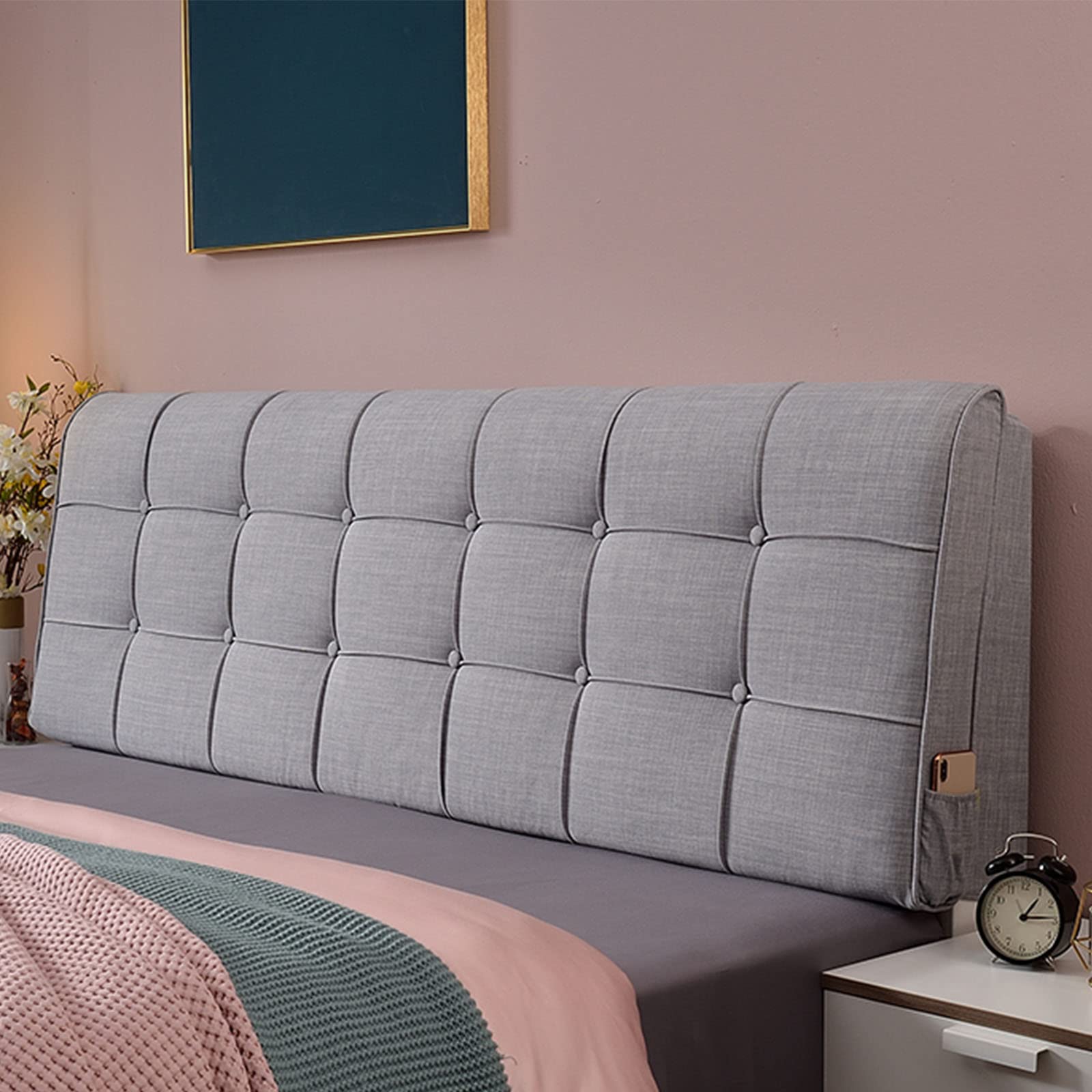 King Size Headboard Cushion with Removable Cover - Wedge Pillow for Bed Rest, Lumbar Support & Backrest - 63