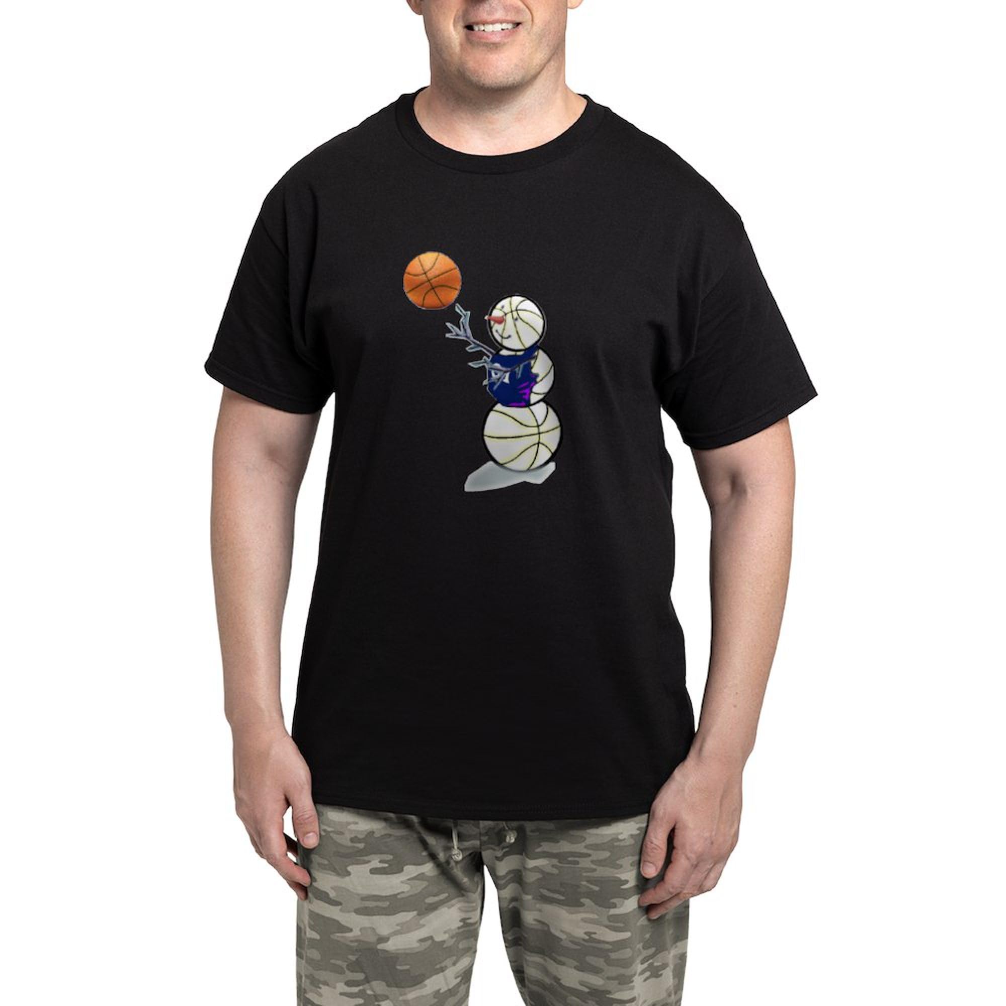 Basketball Snowman Men's Dark Pajama Set - 2-Piece Lounge & Sleepwear for Cozy Nights - Perfect for Christmas Gifts, Winter Lounging, and Holiday Comfort