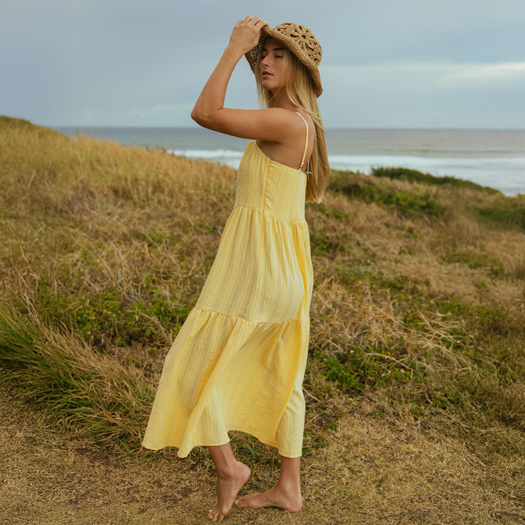 Butter Midi Dress for Women - Elegant Summer Beach Dress for Vacation, Party, and Casual Wear